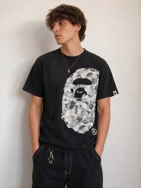 BAPE BIG APE HEAD CAMO GRAPHIC T-SHIRT SIZE MEDIUM
